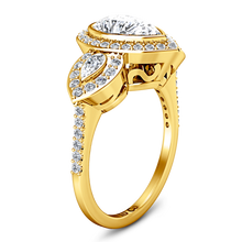 Load image into Gallery viewer, Three Stone Engagement Ring Vanessa