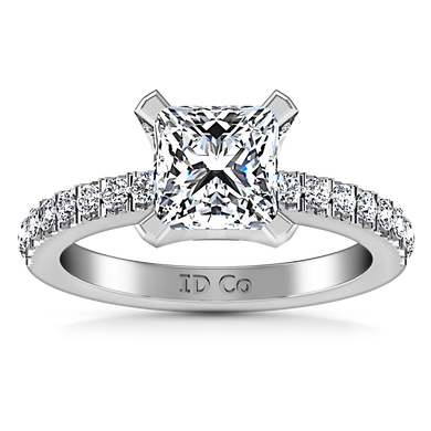 Pave Princess Cut Engagement Ring Prima
