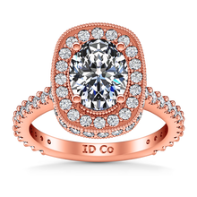 Load image into Gallery viewer, Halo Oval Engagement Ring Camille