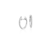 Load image into Gallery viewer, Petite Diamond Huggie Hoop Earrings