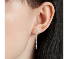 Load image into Gallery viewer, Diamond Line Drop Earrings