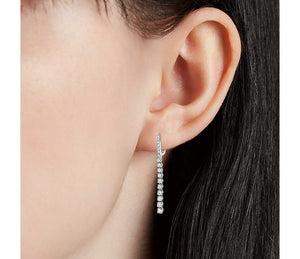 Diamond Line Drop Earrings