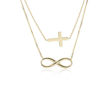 Load image into Gallery viewer, Layered Infinity and Cross Necklace