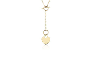 Engravable Heart Medallion Toggle Necklace