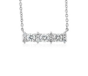 Delicate Diamond Bar Necklace