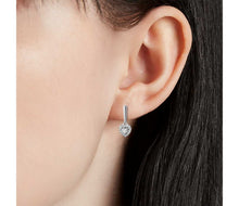Load image into Gallery viewer, Heart-Shaped Diamond Halo Drop Earrings
