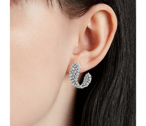 Multi-Row Diamond Wrap Hoop Earrings