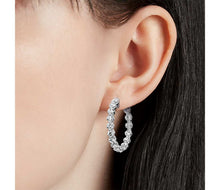 Load image into Gallery viewer, Floating Diamond Hoop Earrings