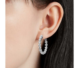 Floating Diamond Hoop Earrings