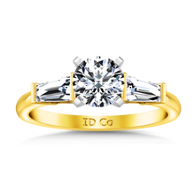 Load image into Gallery viewer, Three Stone Engagement Ring Prong Channel Set Tappered Baguette
