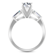 Load image into Gallery viewer, Three Stone Engagement Ring Prong Channel Set Tappered Baguette