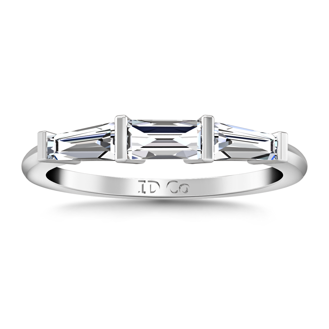Diamond Wedding Band Prong Channel Set Tappered Baguette