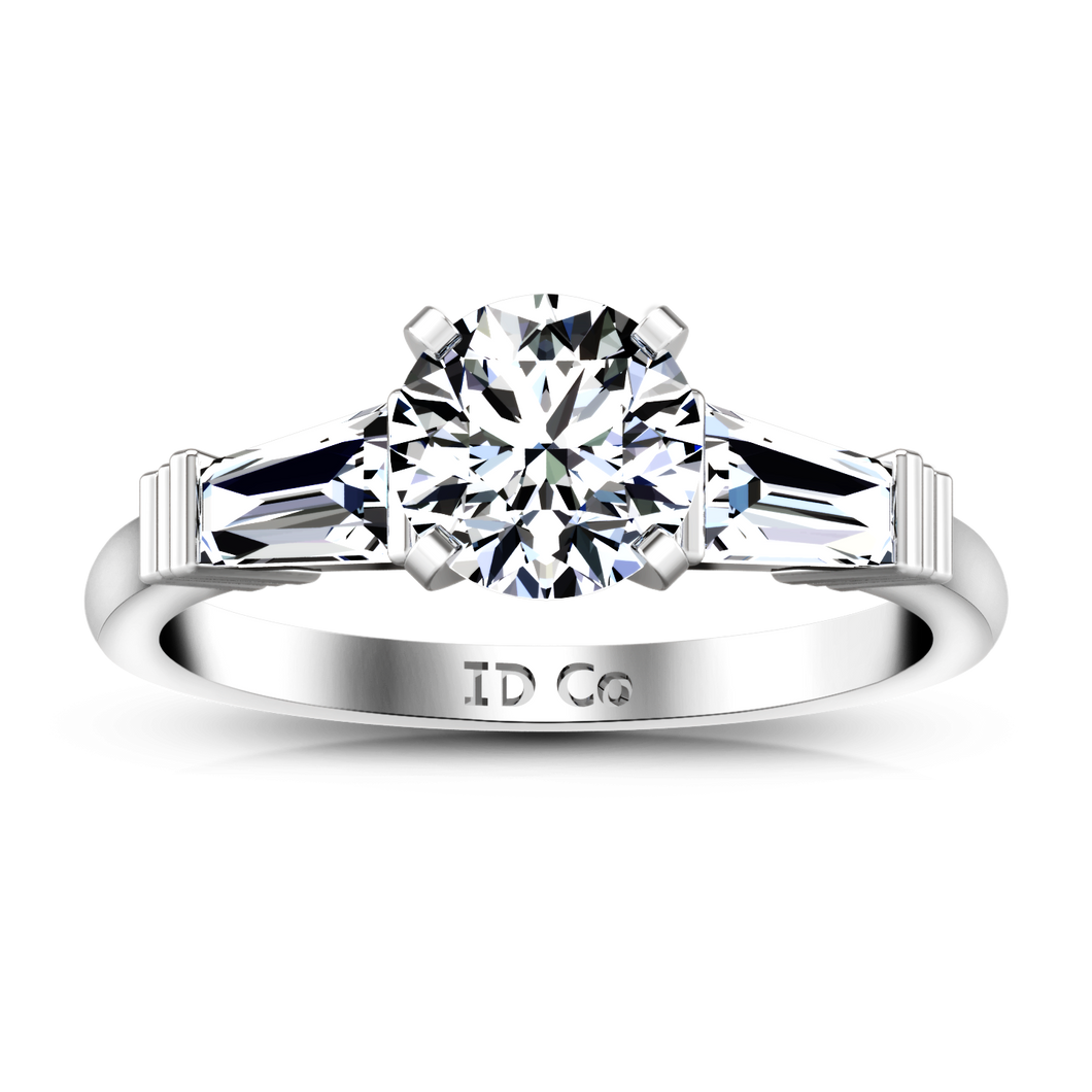 Three Stone Engagement Ring Structural Tapered Baguette