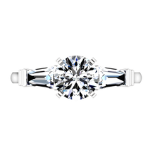 Load image into Gallery viewer, Three Stone Engagement Ring Structural Tapered Baguette
