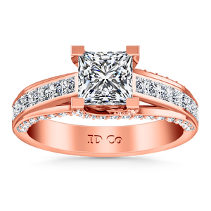 Pave Princess Cut Engagement Ring Isabella