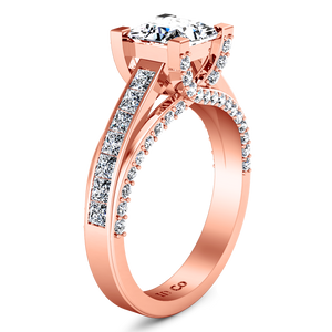 Pave Princess Cut Engagement Ring Isabella