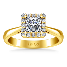 Load image into Gallery viewer, Halo Princess Cut Engagement Ring Lumiere