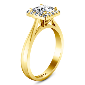 Halo Princess Cut Engagement Ring Lumiere