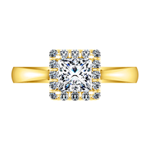 Load image into Gallery viewer, Halo Princess Cut Engagement Ring Lumiere