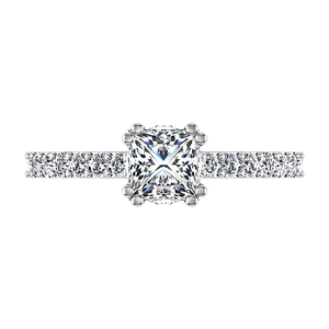 Pave Princess Cut Engagement Ring Jasmine