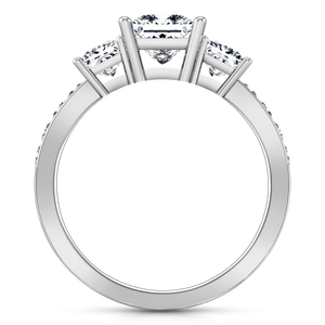 Three Stone Princess Cut Engagement Ring Rebecca