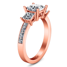 Load image into Gallery viewer, Three Stone Princess Cut Engagement Ring Rebecca