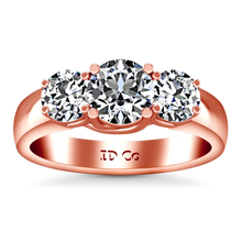 Load image into Gallery viewer, Three Stone Engagement Ring 4 Prong Lattice