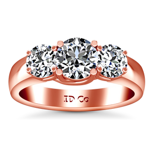 Three Stone Engagement Ring 4 Prong Lattice