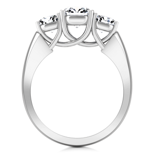 Three Stone Engagement Ring 4 Prong Lattice