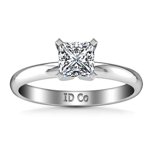 Solitaire Princess Cut Engagement Ring Comfort Fit