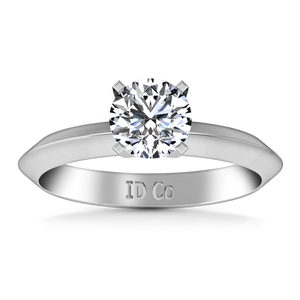 Solitaire Engagement Ring Knife Edge Round Diamond