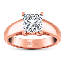 Load image into Gallery viewer, Solitaire Princess Cut Engagement Ring Leyla