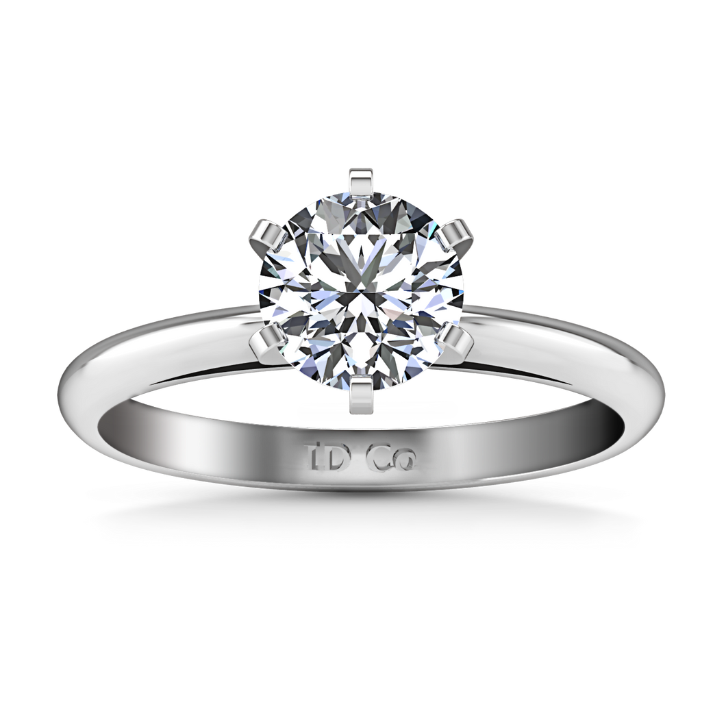 Solitaire Engagement Ring Cathedral 6 Prong