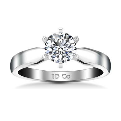 Solitaire Engagement Ring Wide Tappered