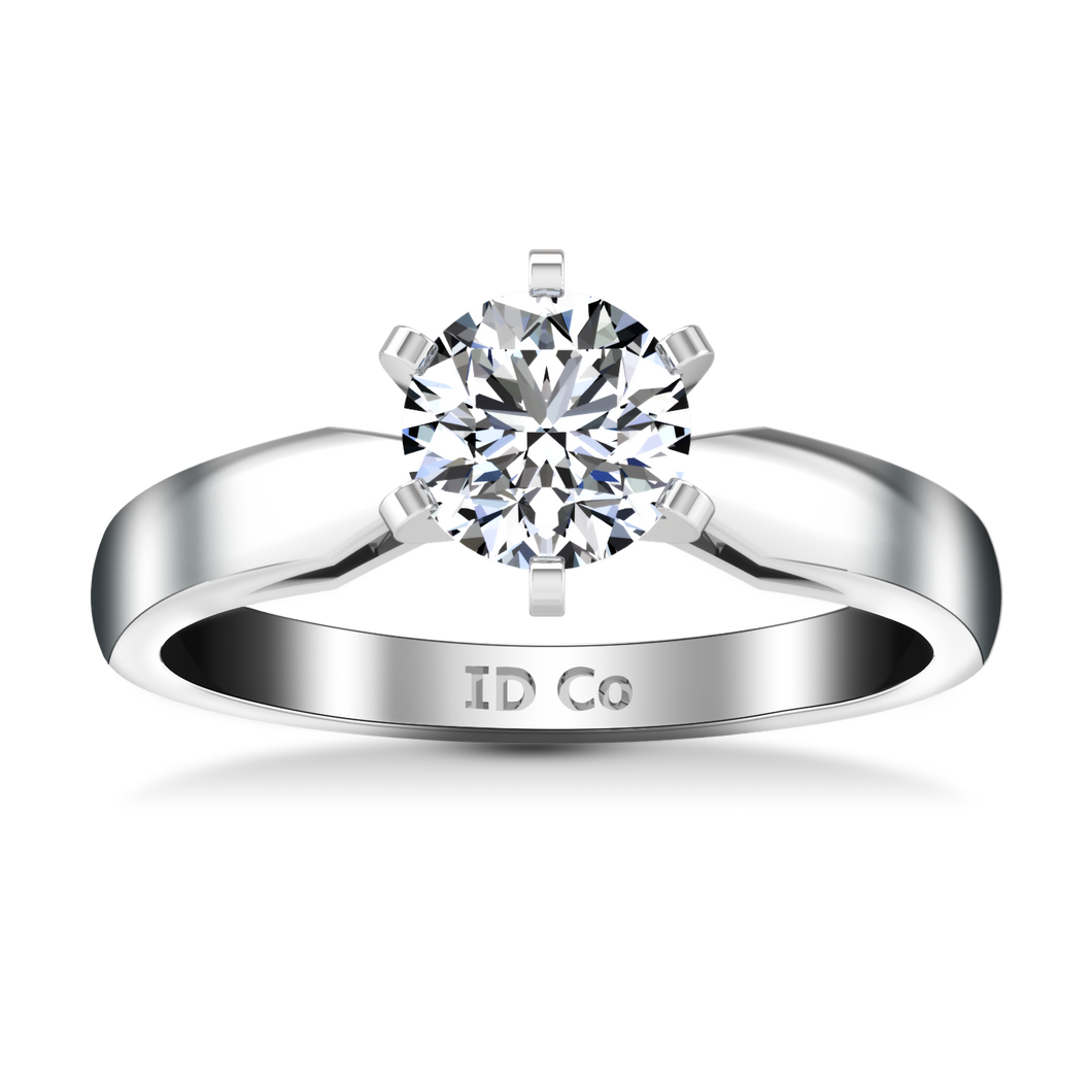 Solitaire Engagement Ring Wide Tappered