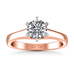 Solitaire Engagement Ring Stylized 6 Prong