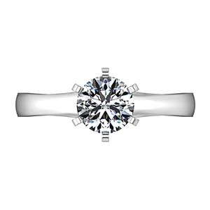 Solitaire Engagement Ring Stylized 6 Prong