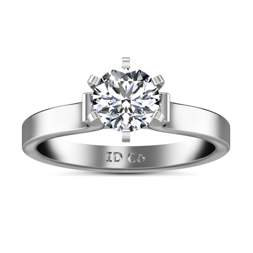 Solitaire Engagement Ring Curved Shoulder