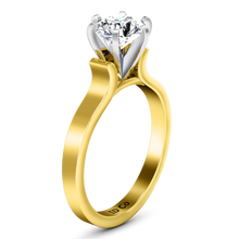 Load image into Gallery viewer, Solitaire Engagement Ring Curved Shoulder